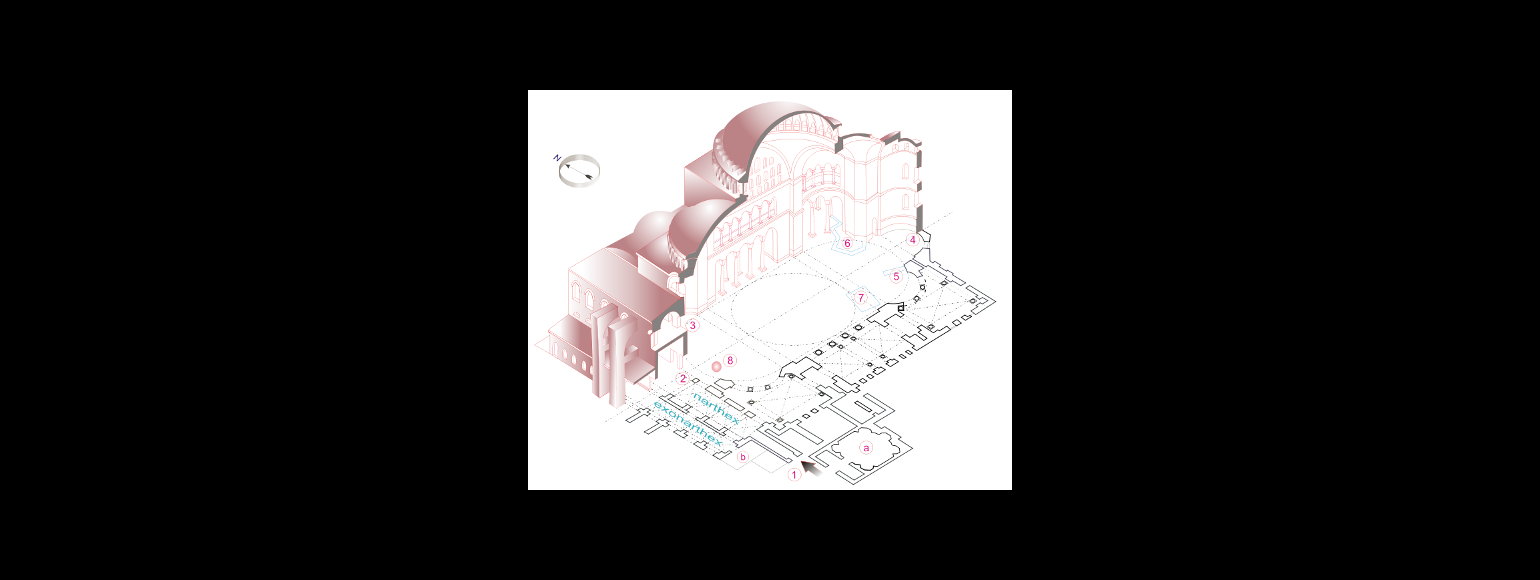 Fotografia: Kościół Hagia Sophia w Konstantynopolu – plan i przekrój