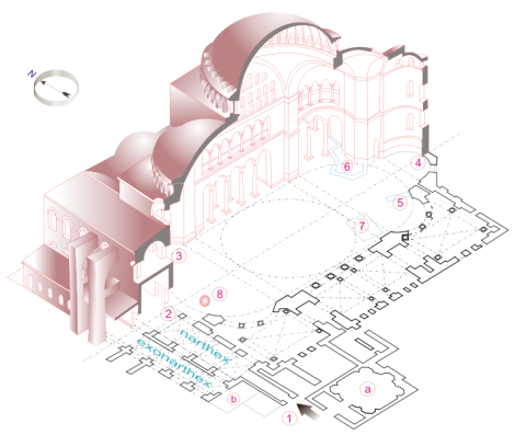 Fotografia: Kościół Hagia Sophia w Konstantynopolu – plan i przekrój